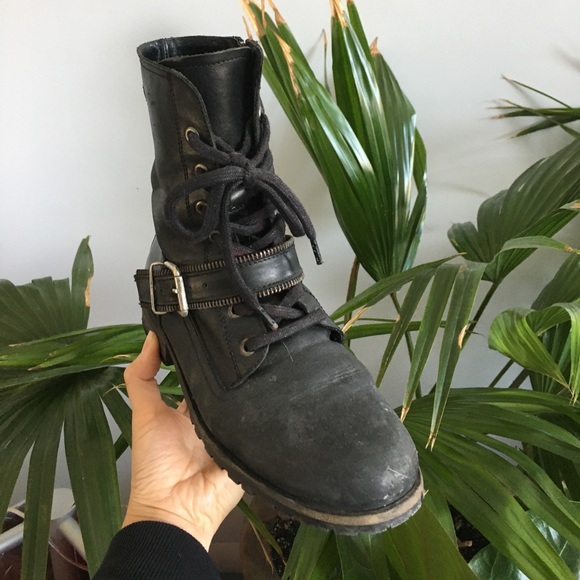 Maje Leather Women's 7 High End Designer Combat Boots - Picture 3 of 6